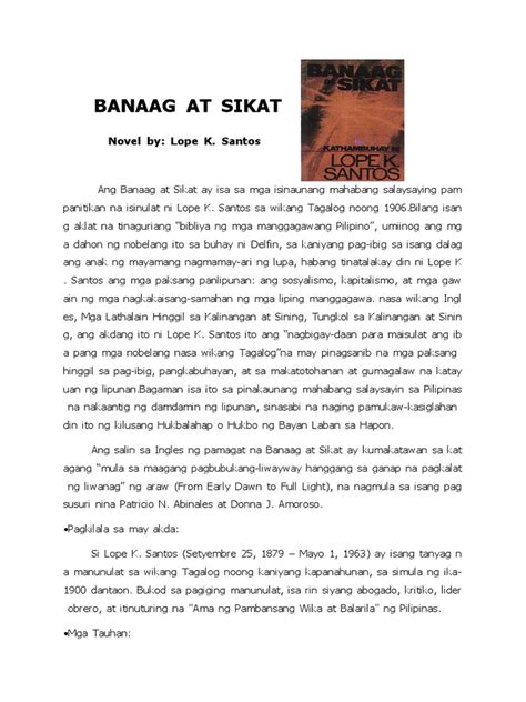 Banaag at Sikat explained .